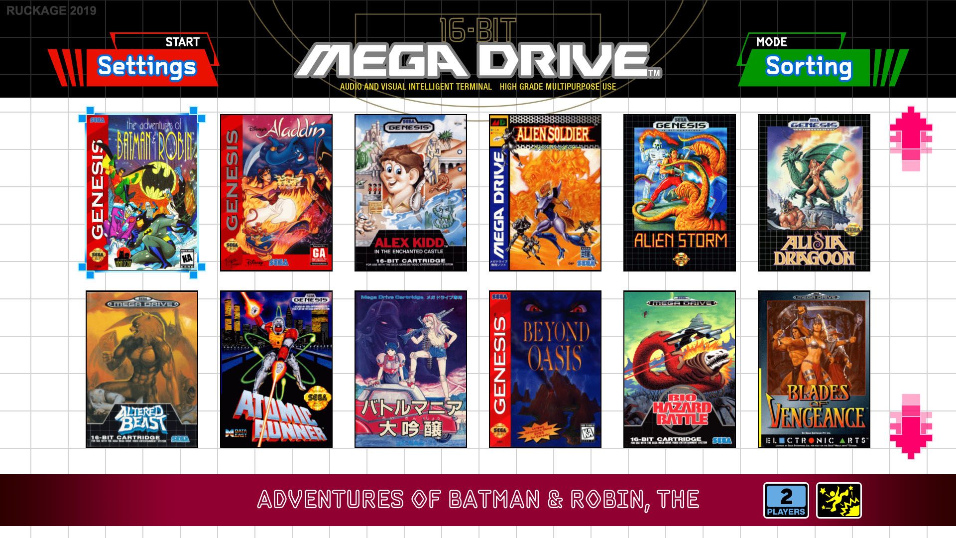 Sega MEGA DRIVE MEGADRIVE Mini W Classic SEGA Games Japan (USED Very Good)~