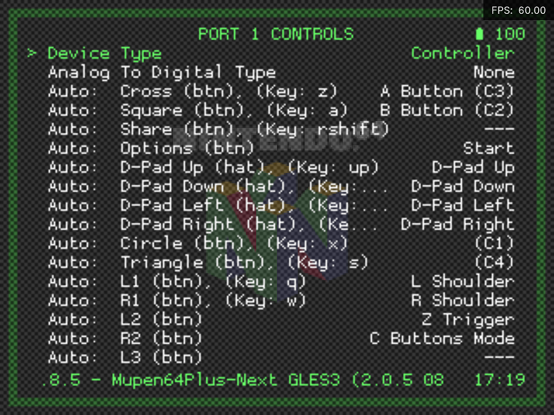 retrolink n64 controller remap