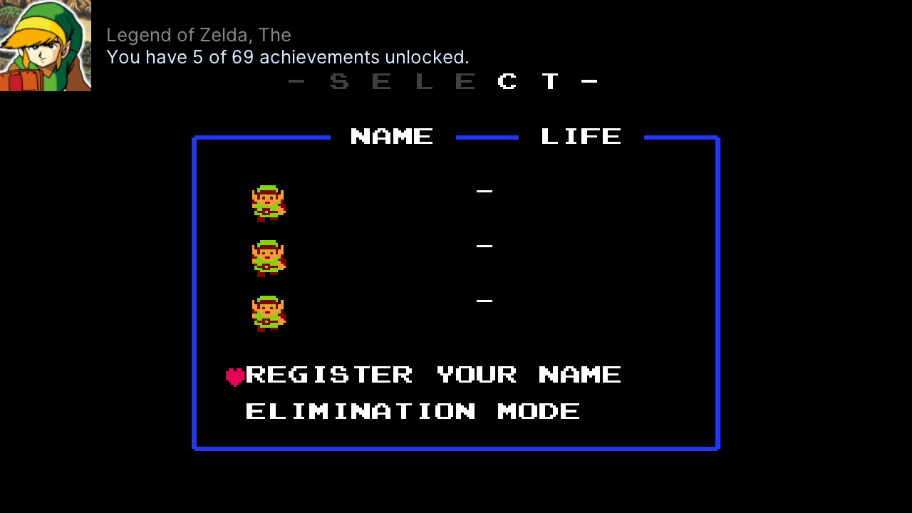 Legend of Zelda, The (NES) · RetroAchievements